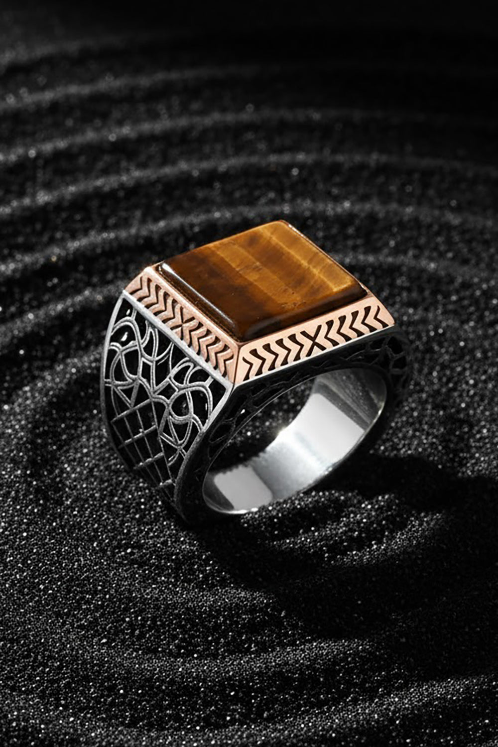 Darek Tiger Eye Silver Ring