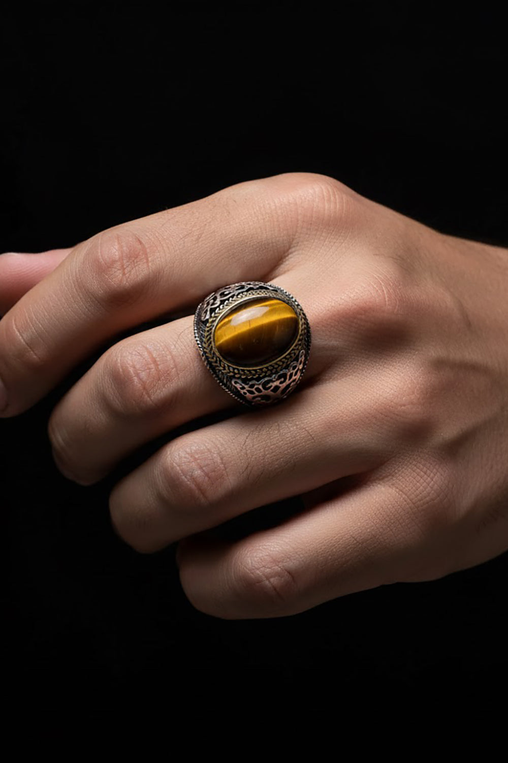 Aeron Tiger Eye Silver Ring