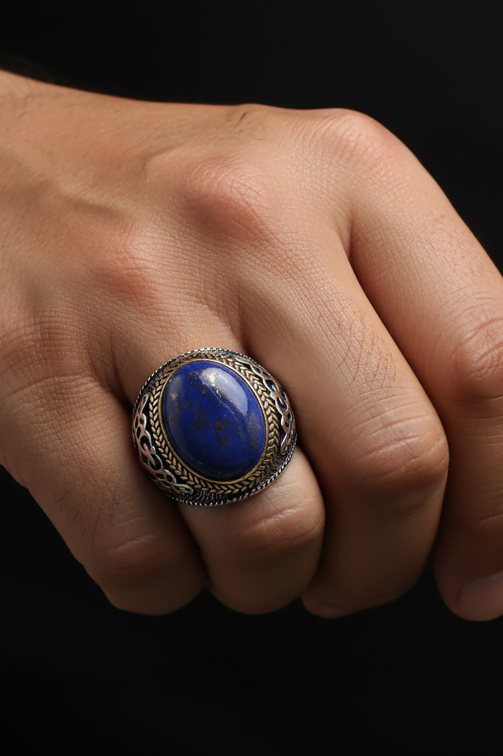 Zarek Lapis Stone Silver Ring