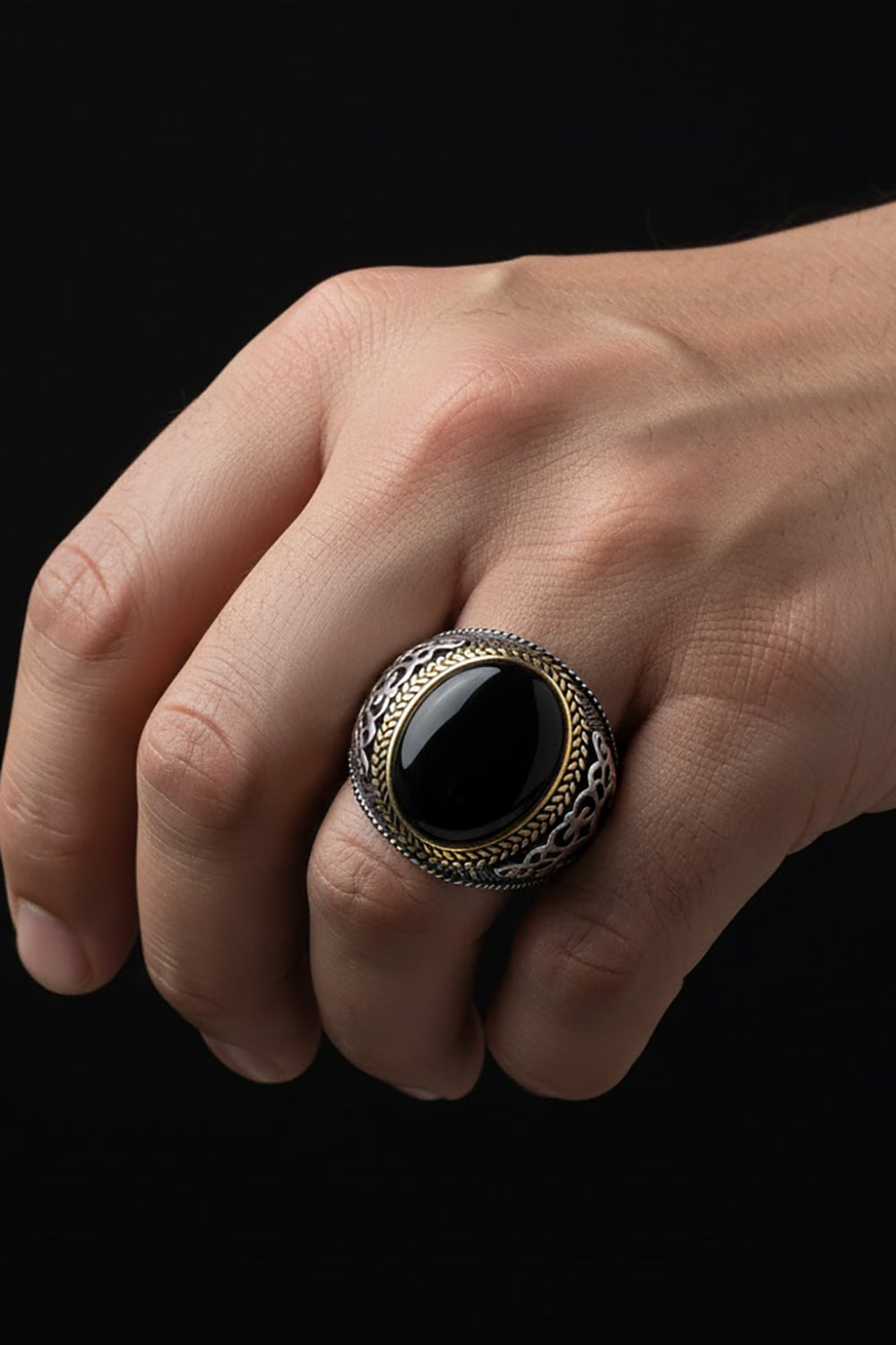 Rydon Handmade Onyx Silver Ring