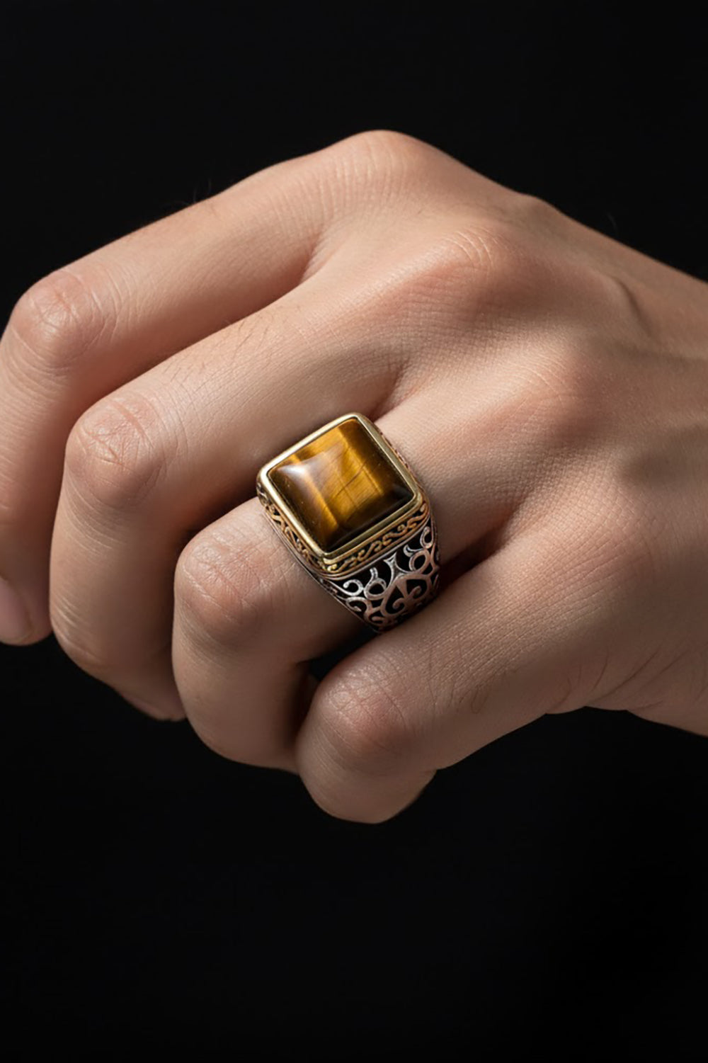 Oryx Tiger Eye Silver Ring