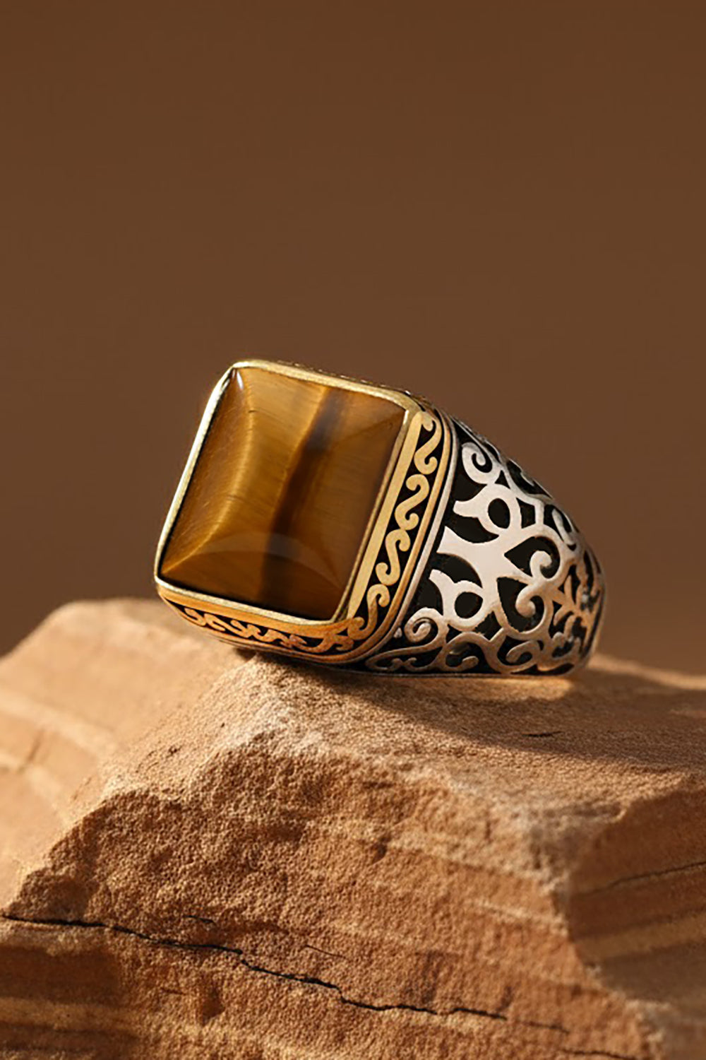 Oryx Tiger Eye Silver Ring