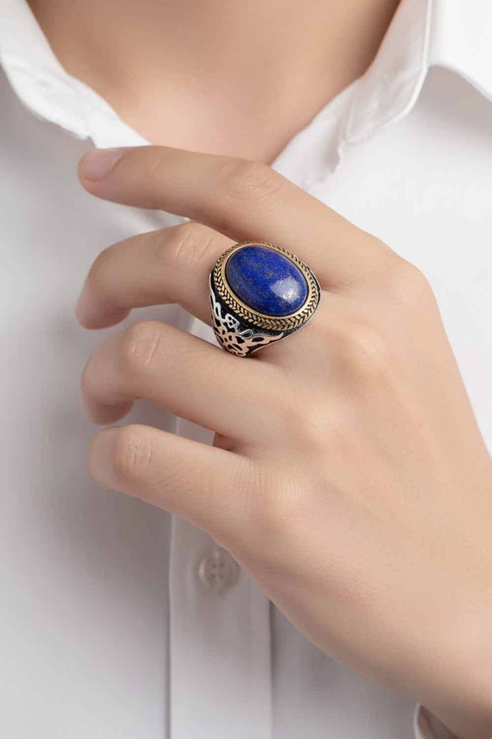 Elyr Lapis Stone Silver Ring