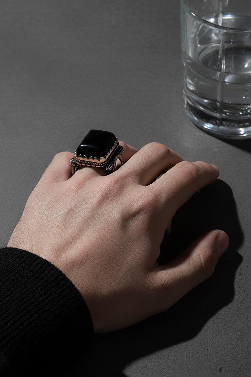 Cyren Handmade Onyx Silver Ring