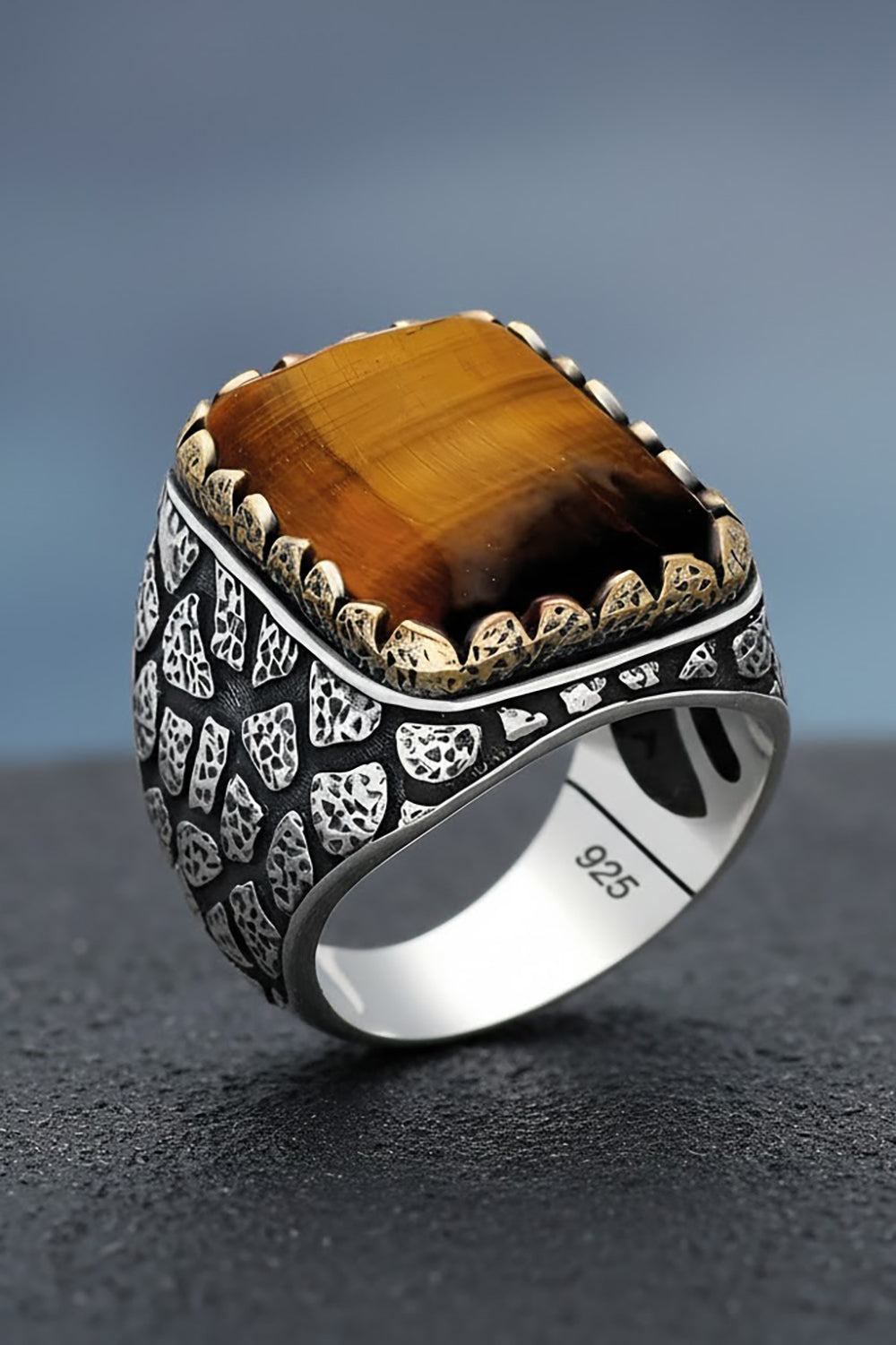 Orvyn Tiger Eye Silver Ring