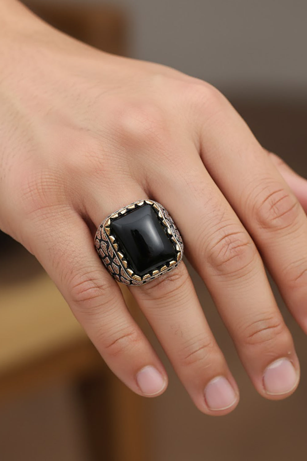 Davor Handmade Onyx Silver Ring
