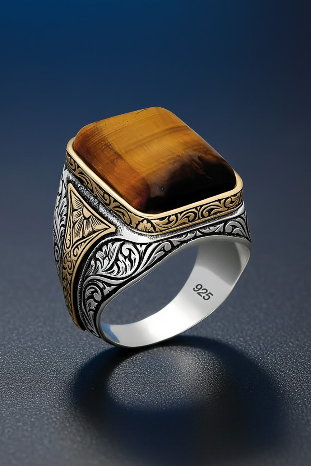 Varos Tiger Eye Silver Ring
