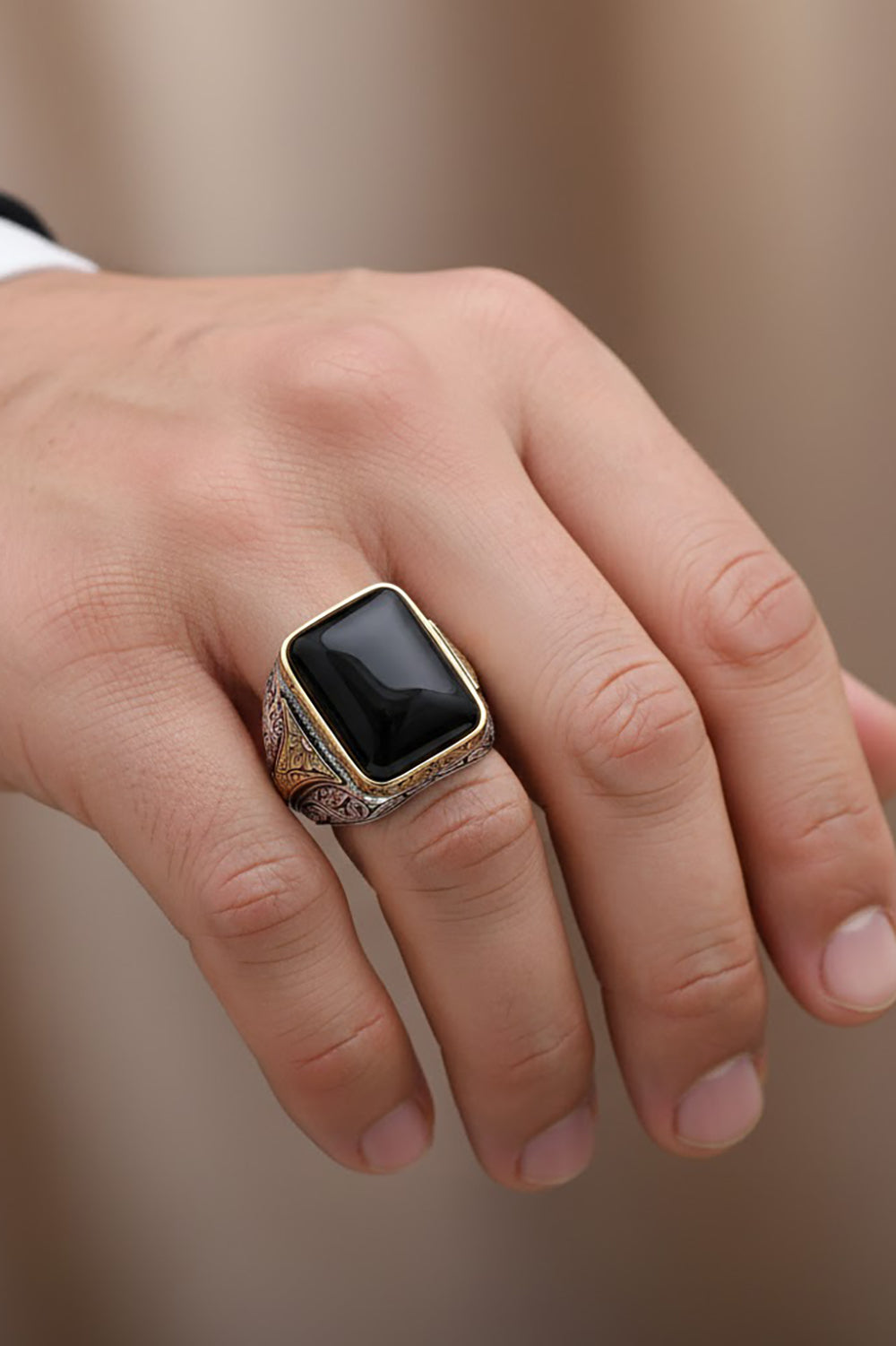 Taren Handmade Onyx Silver Ring