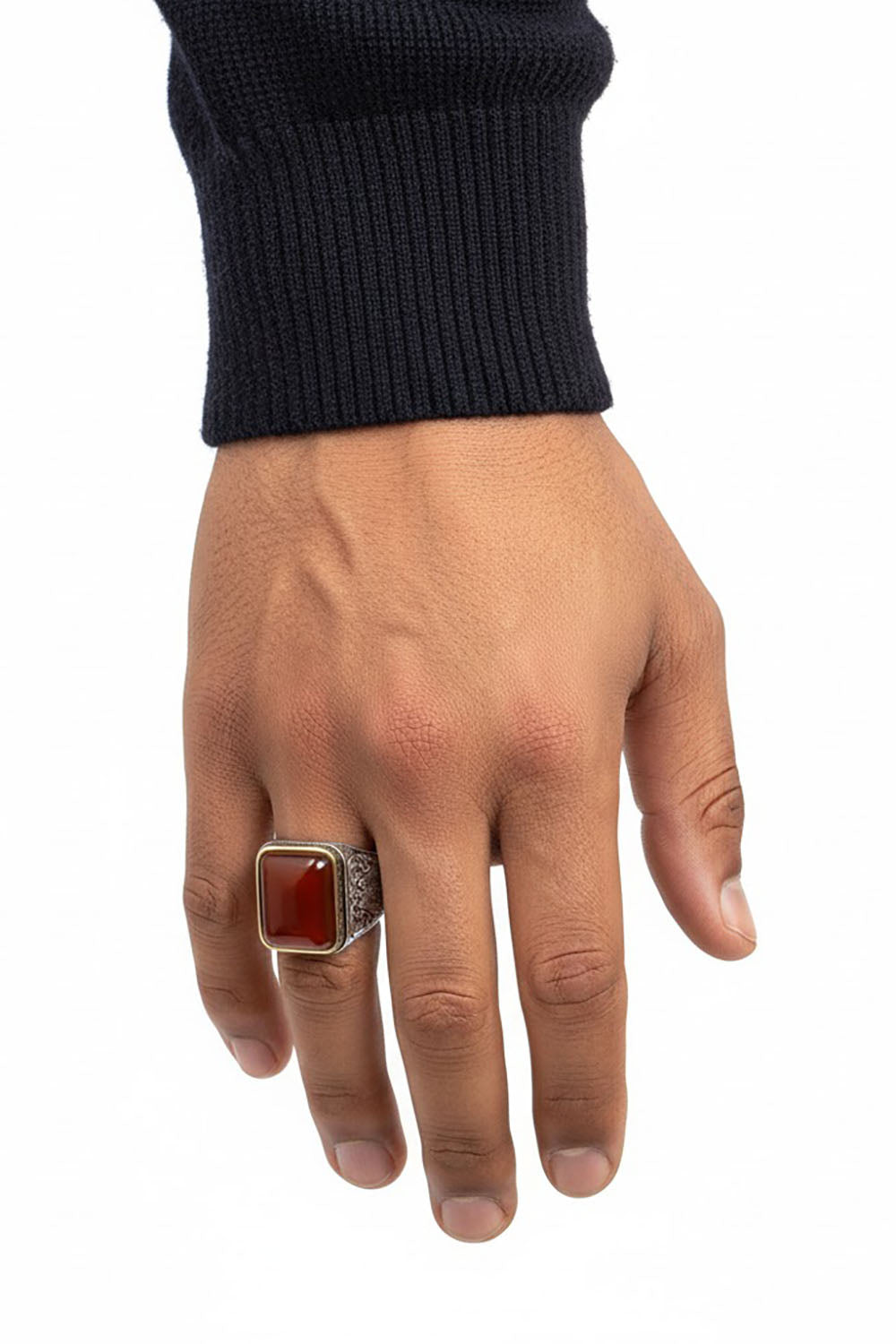 Dranor Red Agate Silver Ring