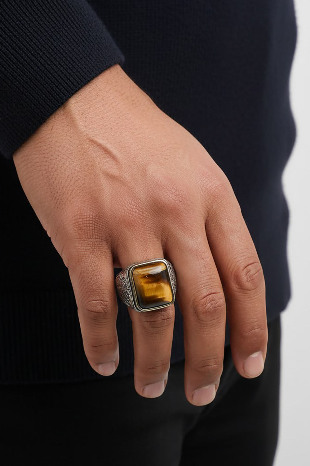 Meyric Tiger Eye Silver Ring