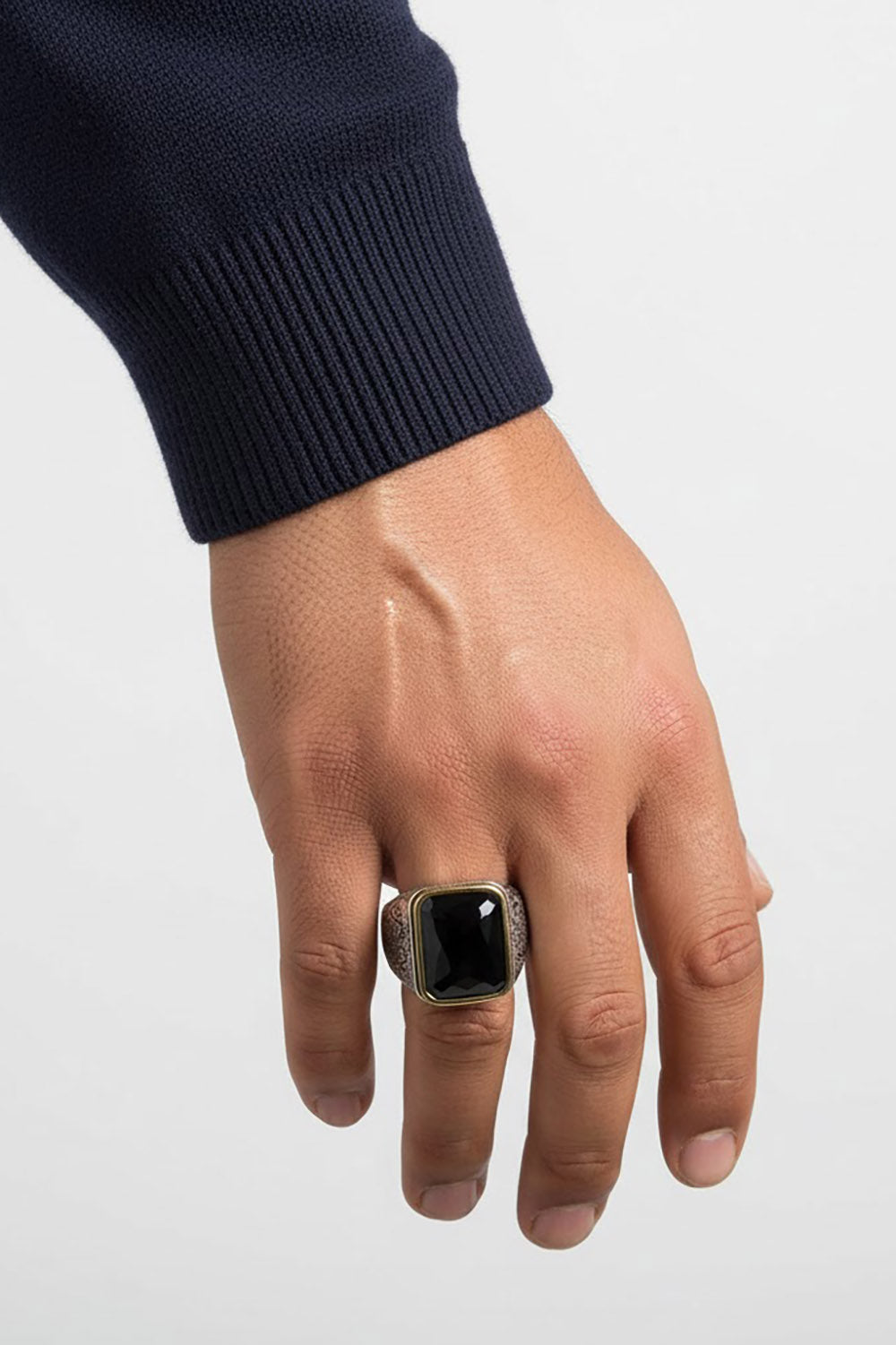 Calric Handmade Onyx Silver Ring