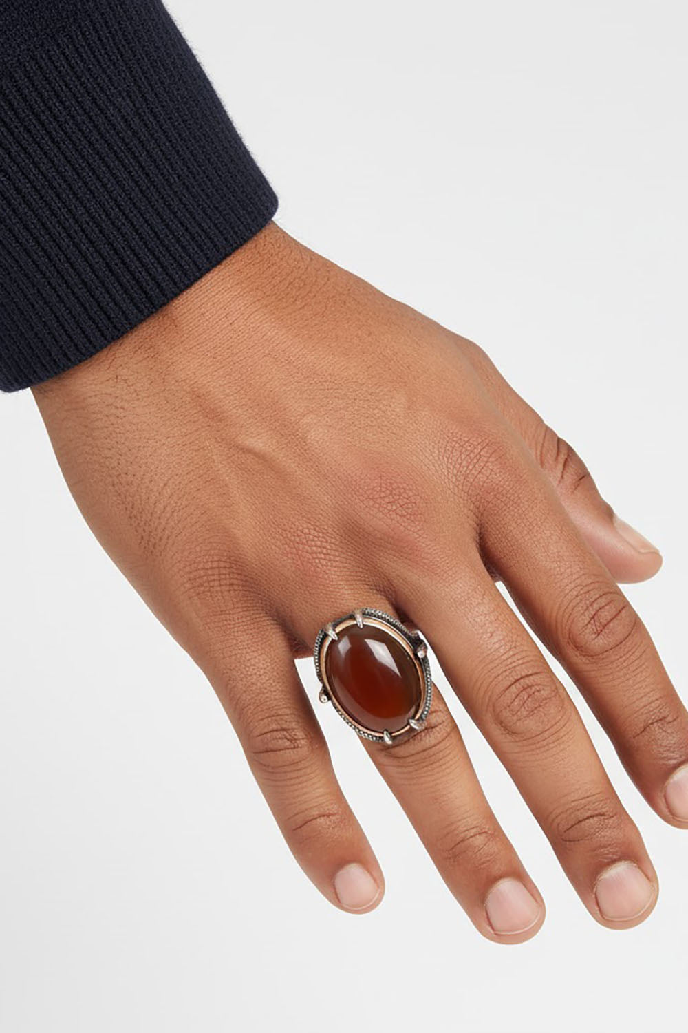 Eryon Red Agate Silver Ring