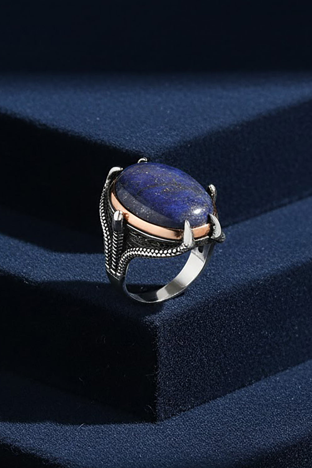 Rovar Lapis Stone Silver Ring