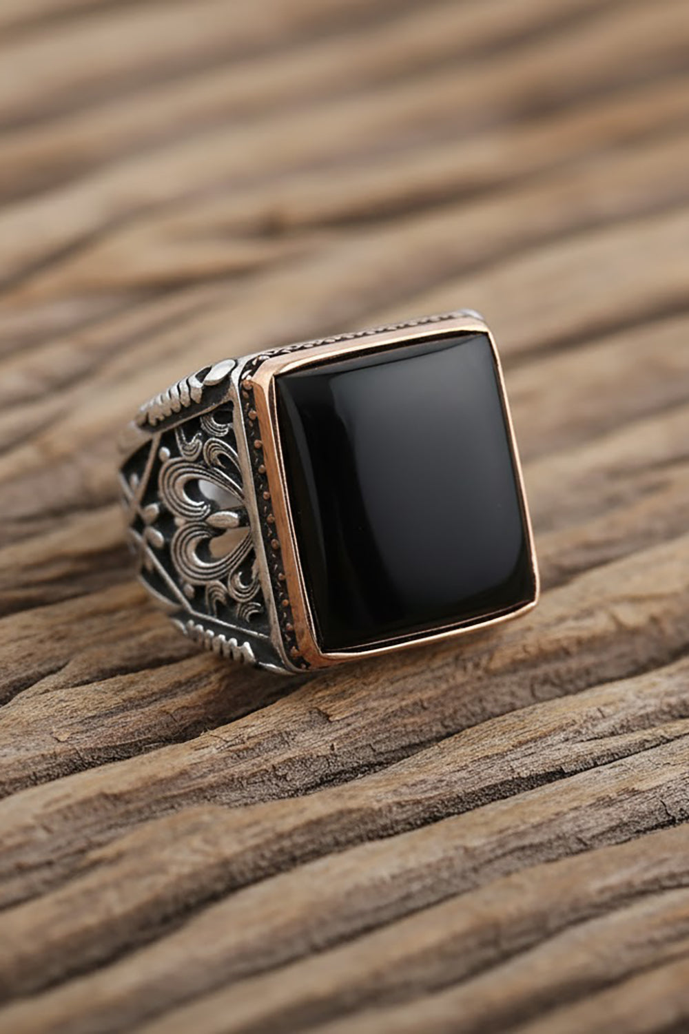 Orien Handmade Onyx Silver Ring