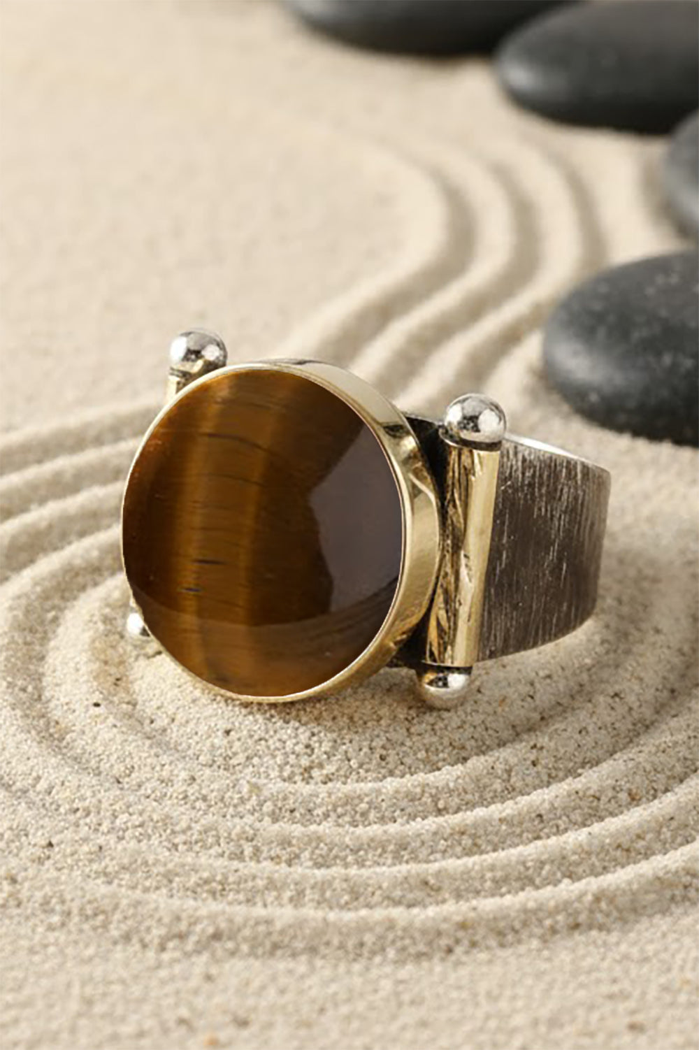 Dravic Tiger Eye Silver Ring