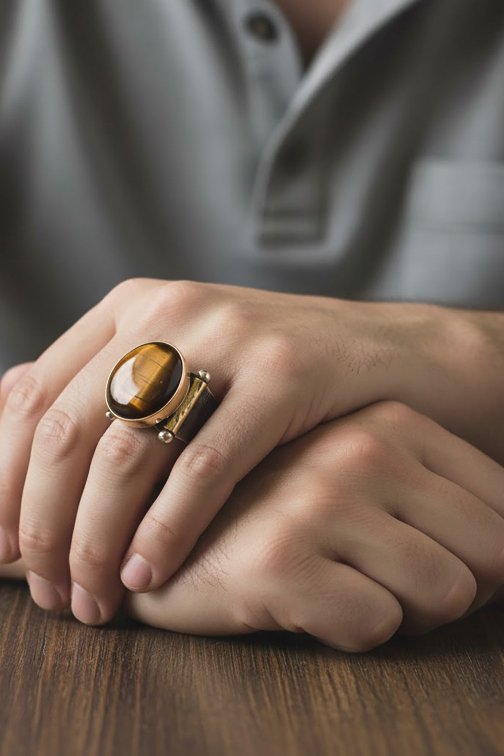 Dravic Tiger Eye Silver Ring
