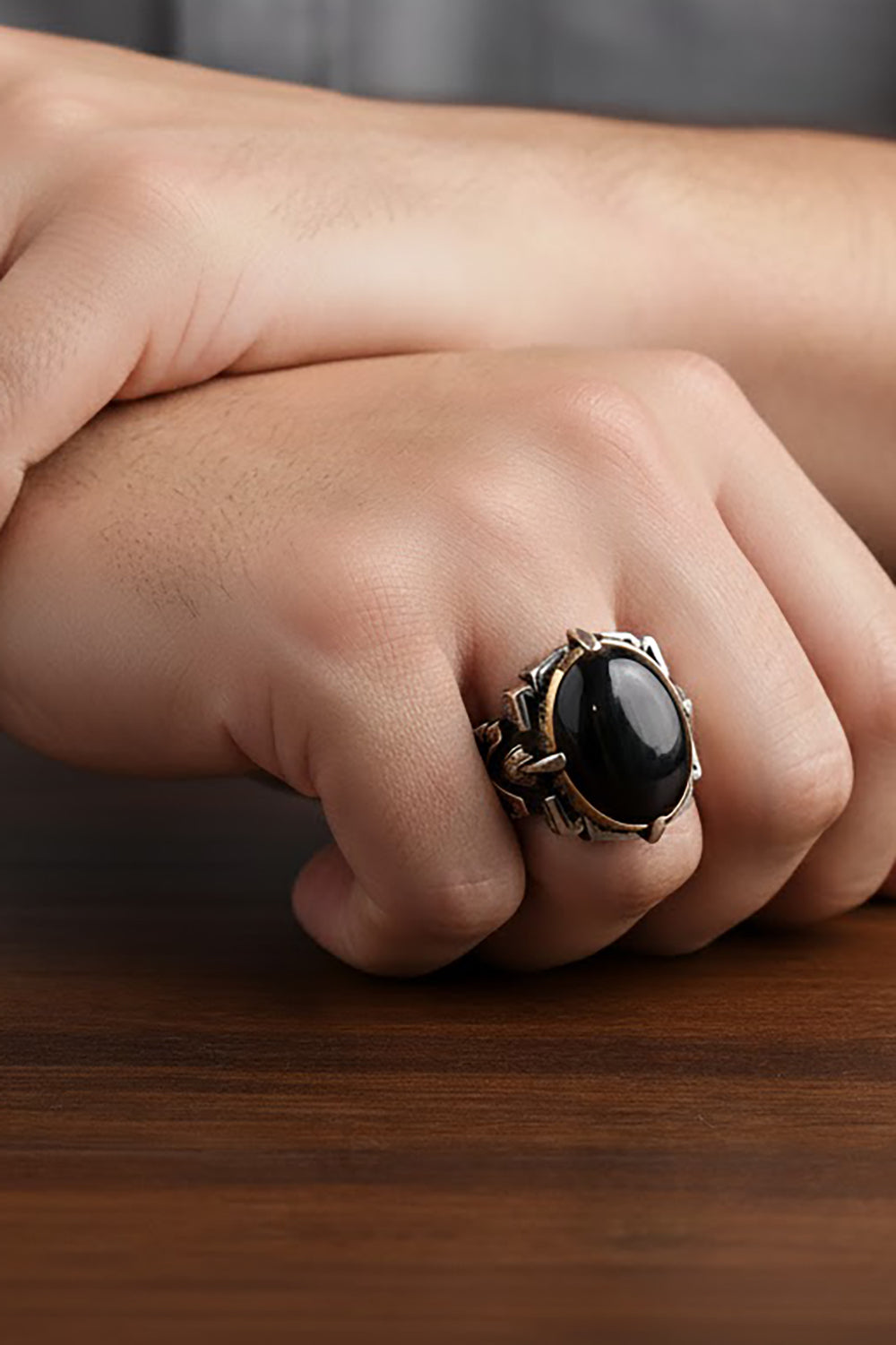 Torenx Handmade Onyx Silver Ring