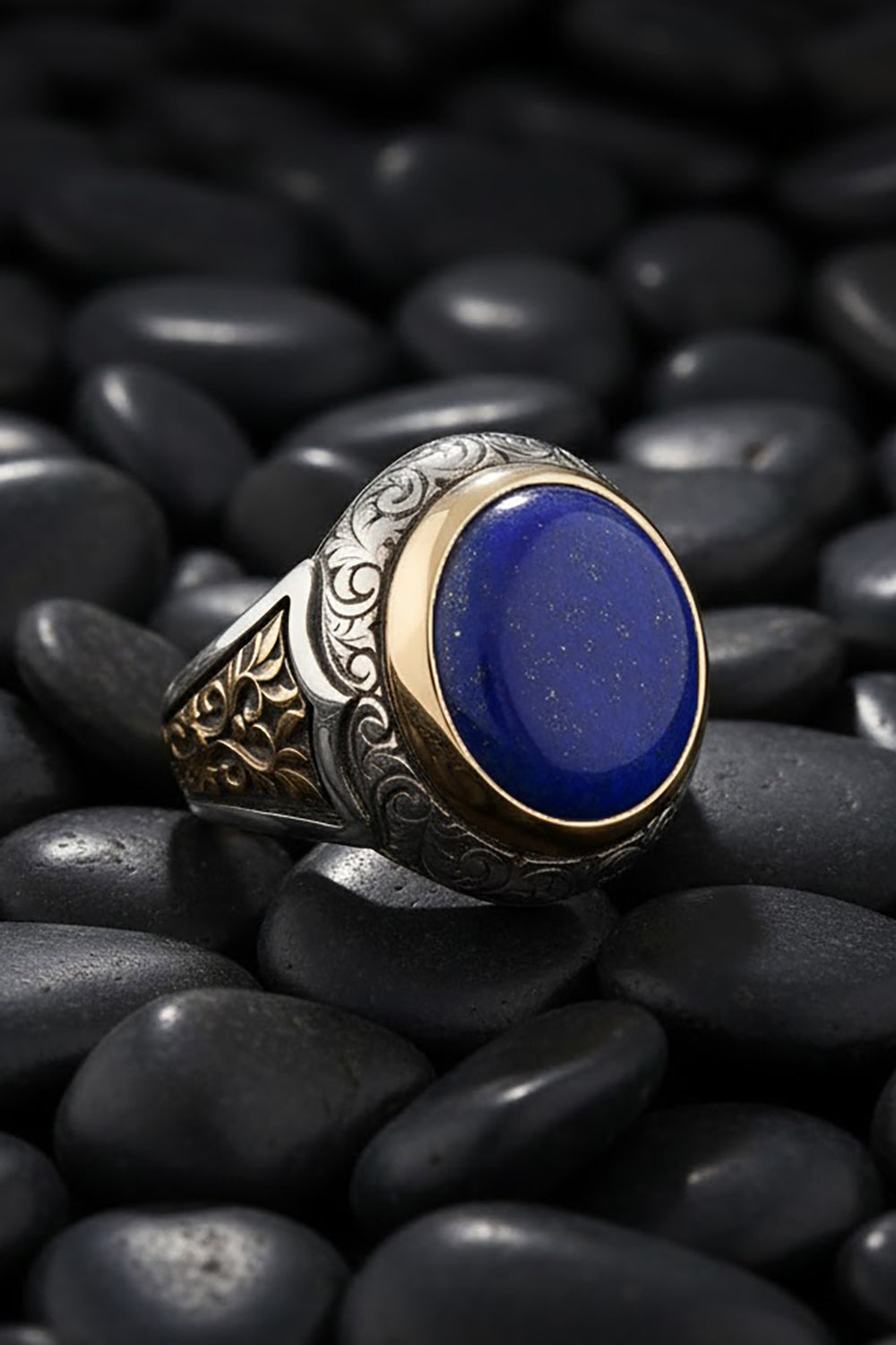 Corlen Lapis Stone Silver Ring