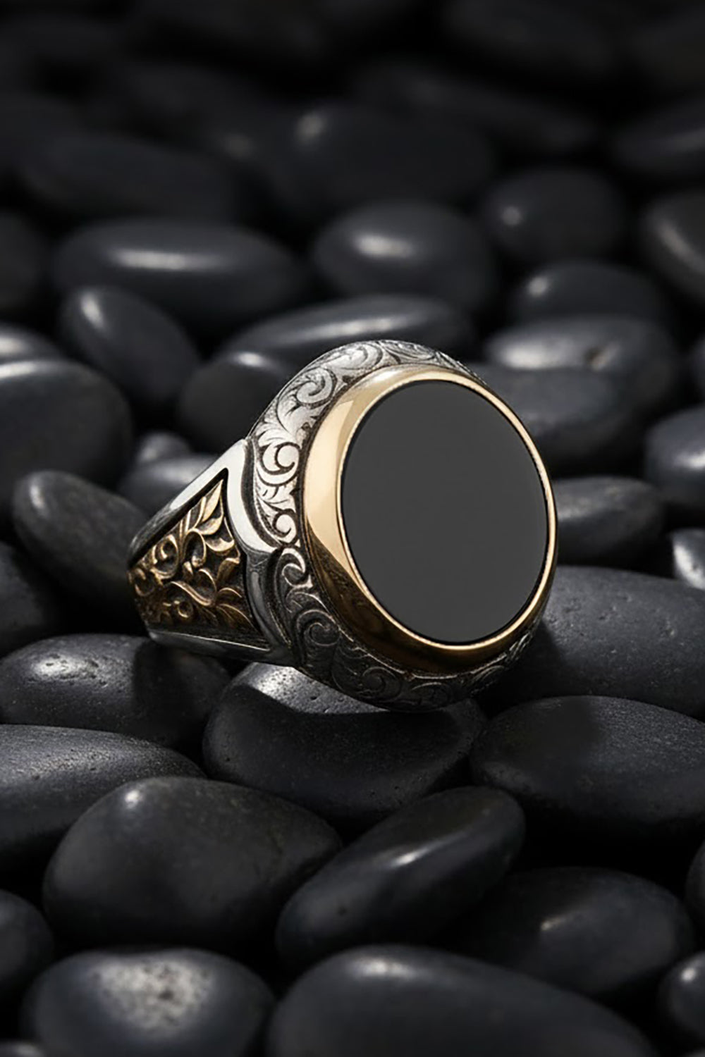 Arvon Handmade Onyx Silver Ring