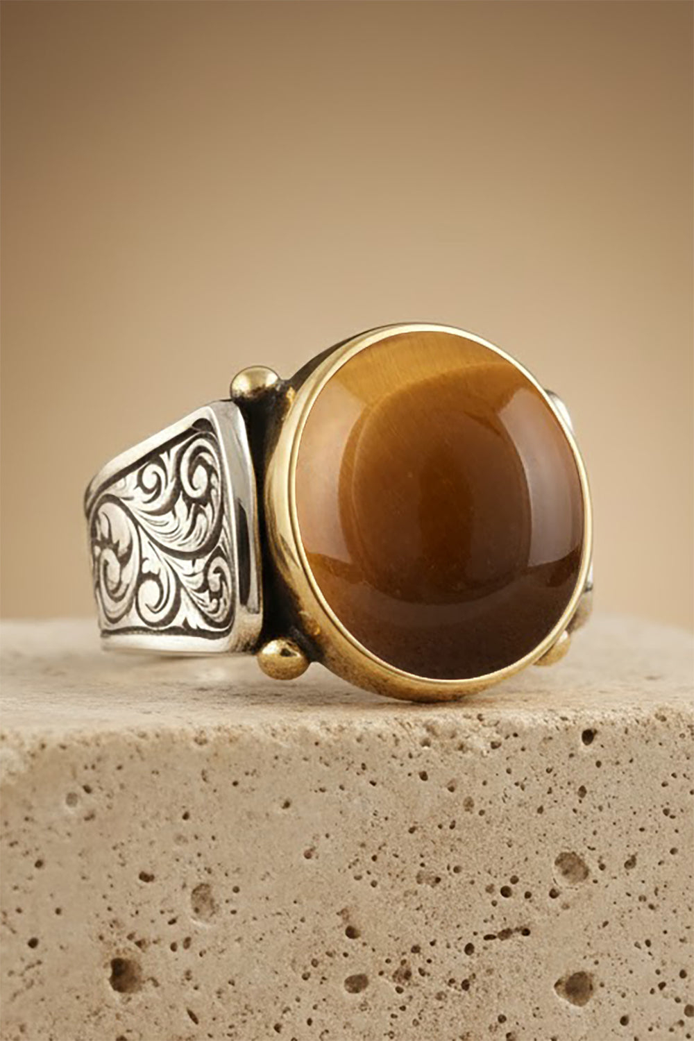 Orvian Tiger Eye Silver Ring