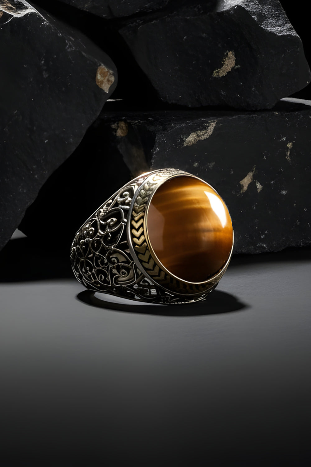 Zanor Tiger Eye Silver Ring