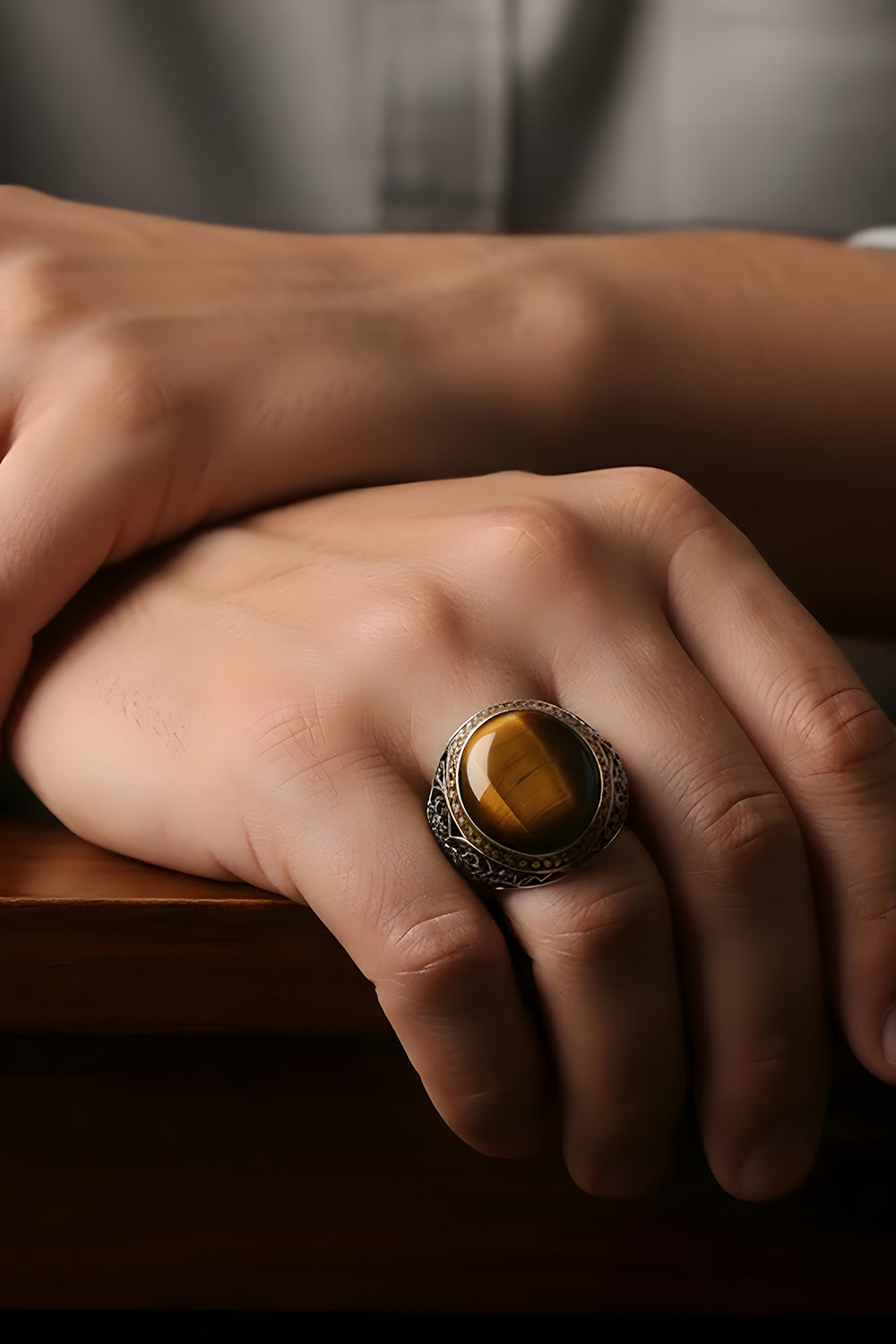 Zanor Tiger Eye Silver Ring