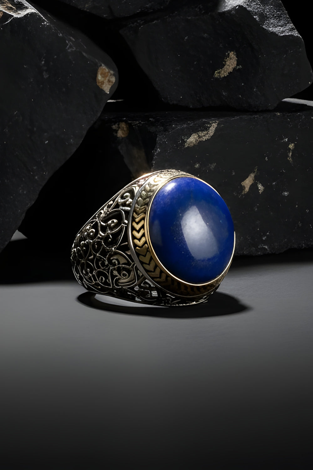 Orlin Lapis Stone Silver Ring
