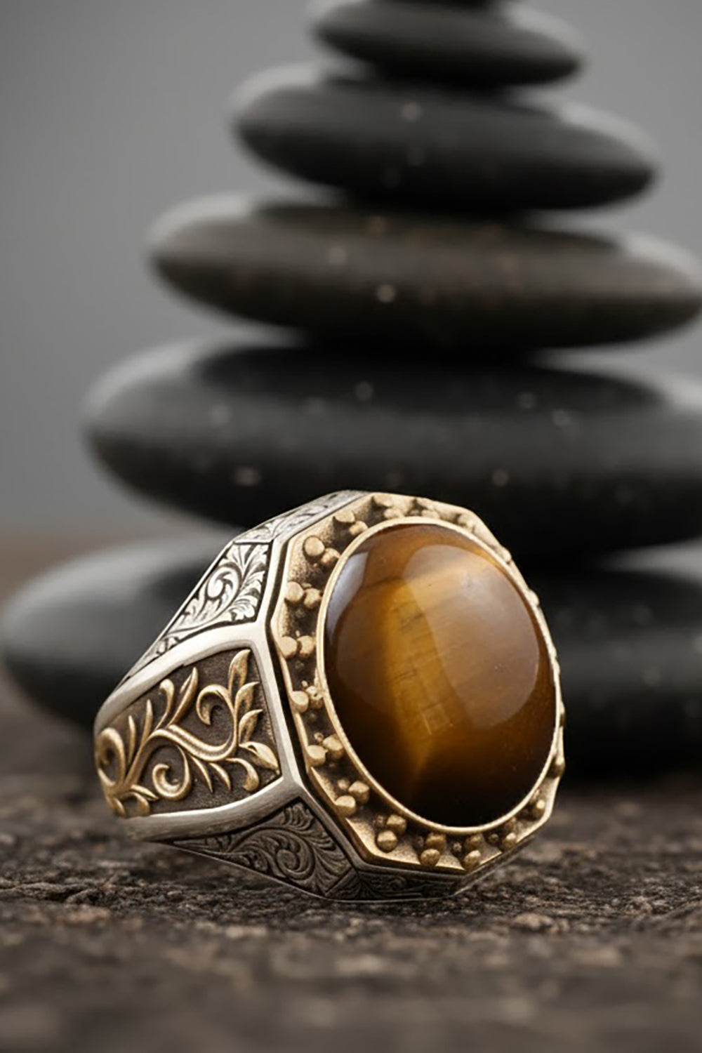 Savricx Tiger Eye Silver Ring