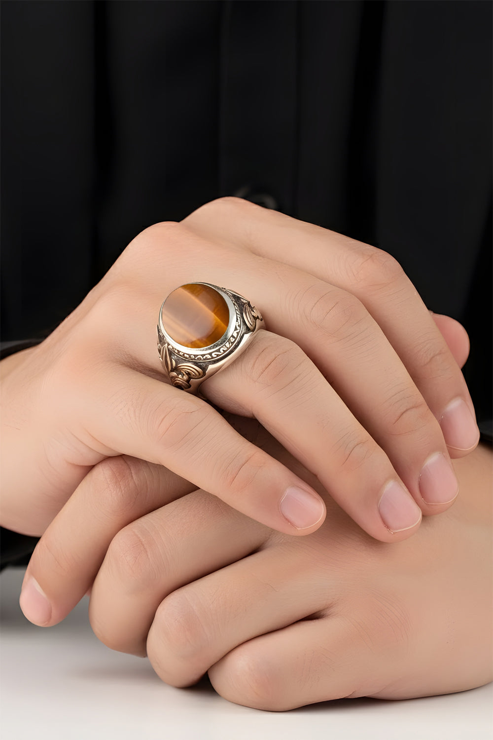 Eirenx Tiger Eye Silver Ring