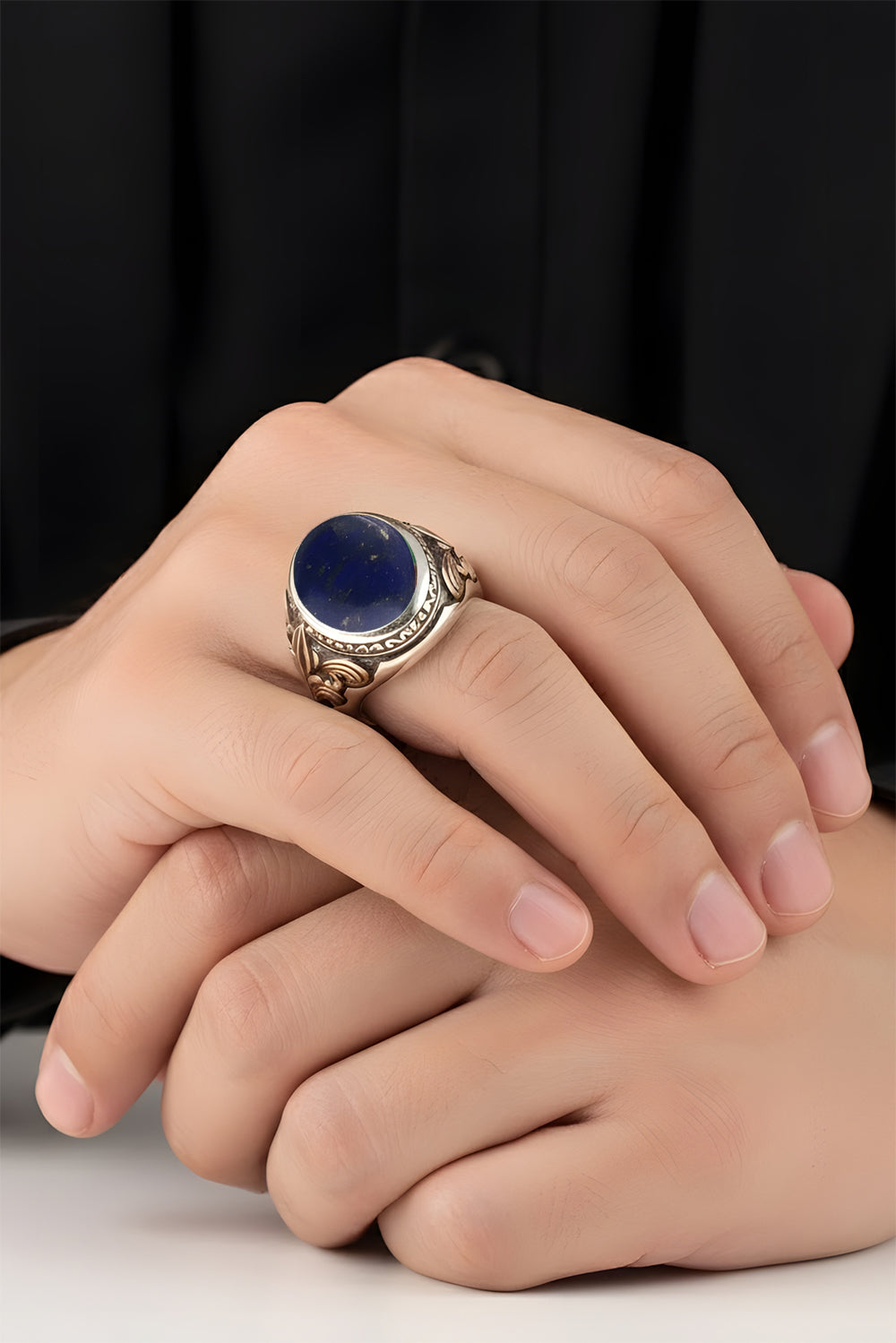 Dalricx Lapis Stone Silver Ring