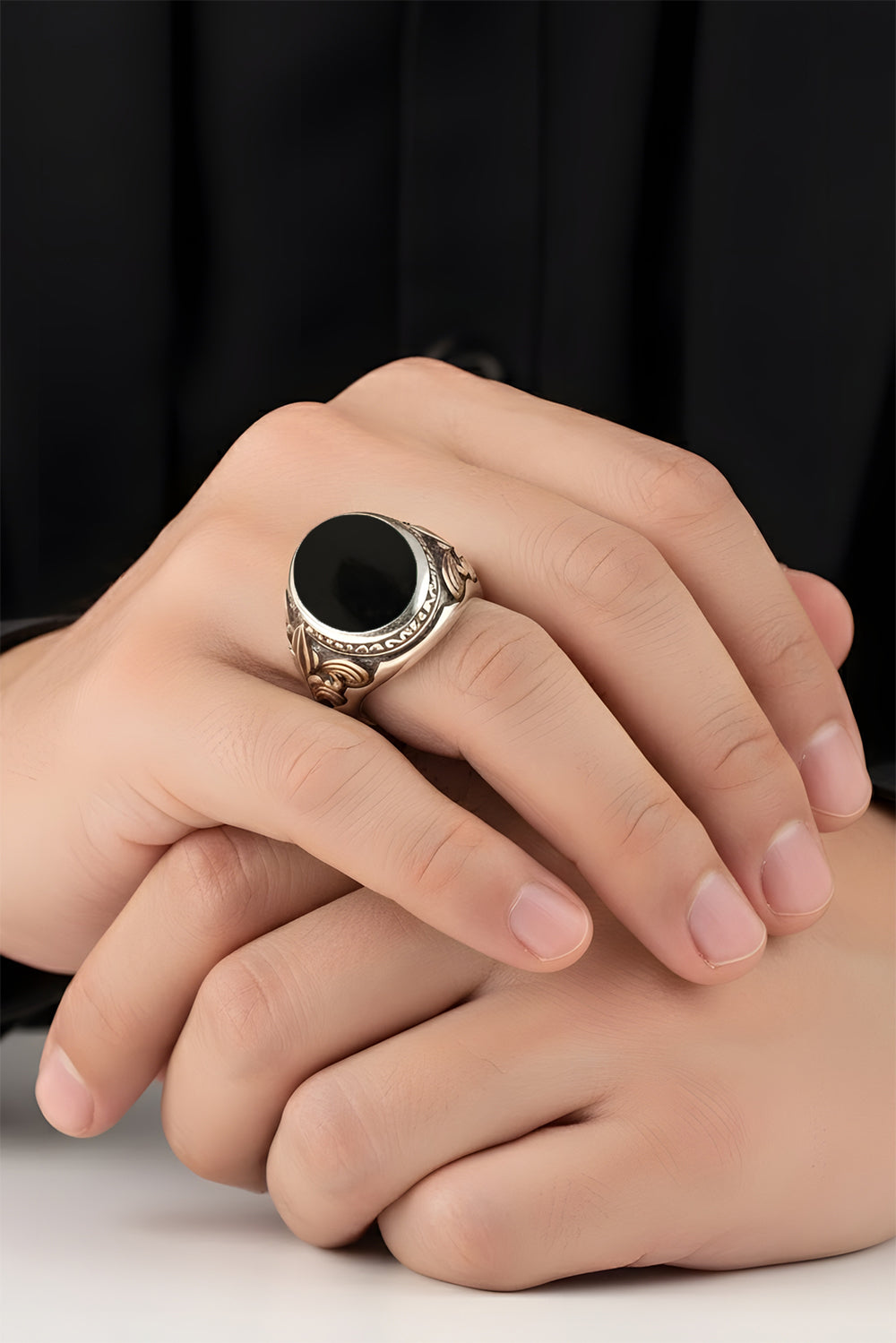 Liorenx Handmade Onyx Silver Ring