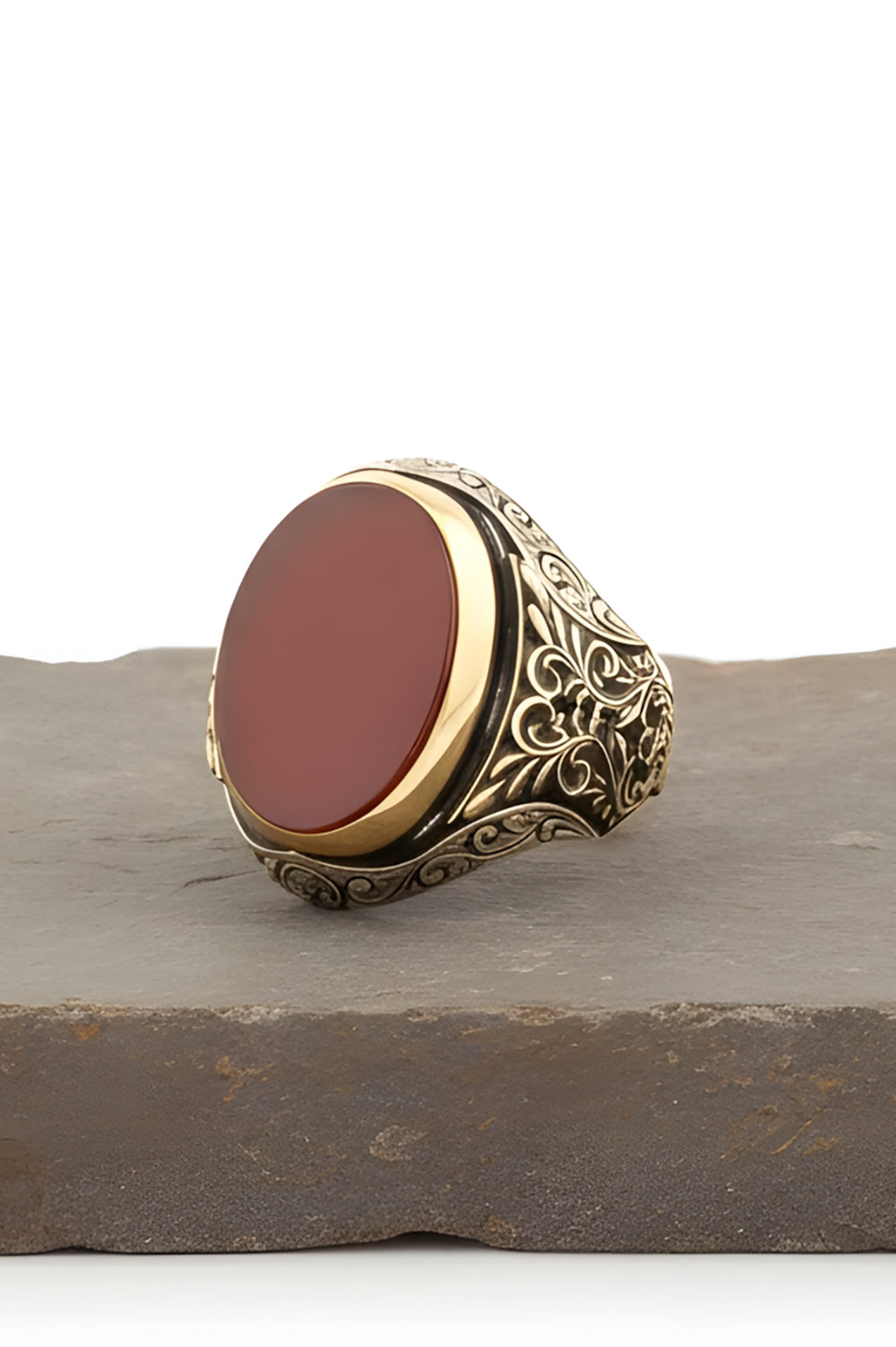 Aerin Red Agate Silver Ring