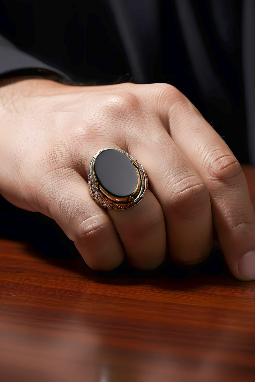 Korvenx Handmade Onyx Silver Ring