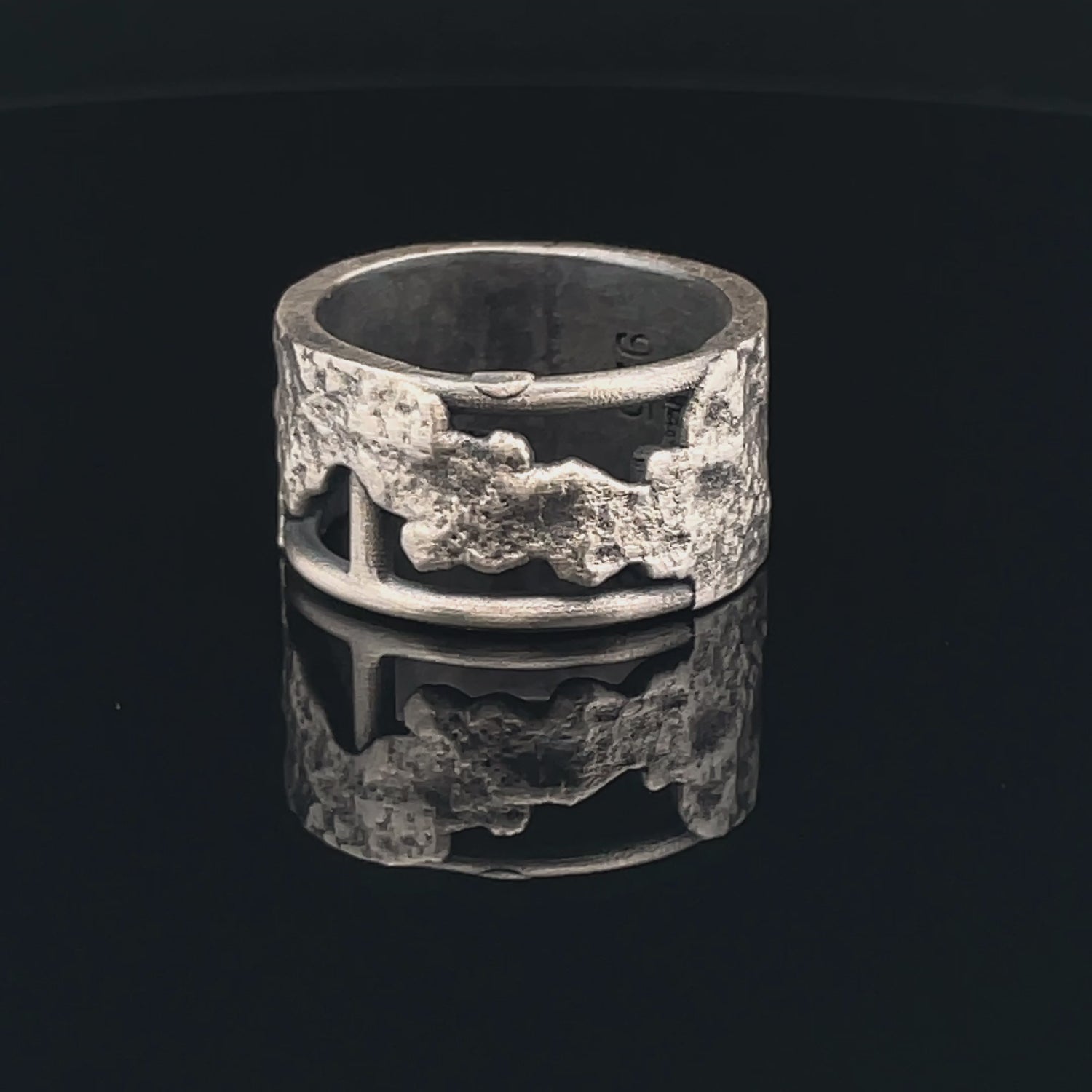 Textured Silver Statement Ring