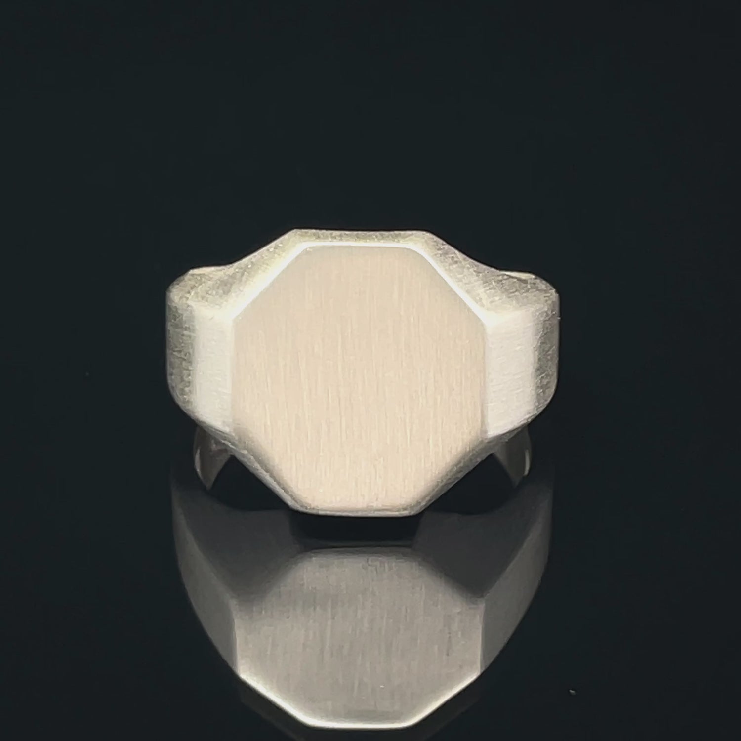 Sleek Octagonal Silver Ring