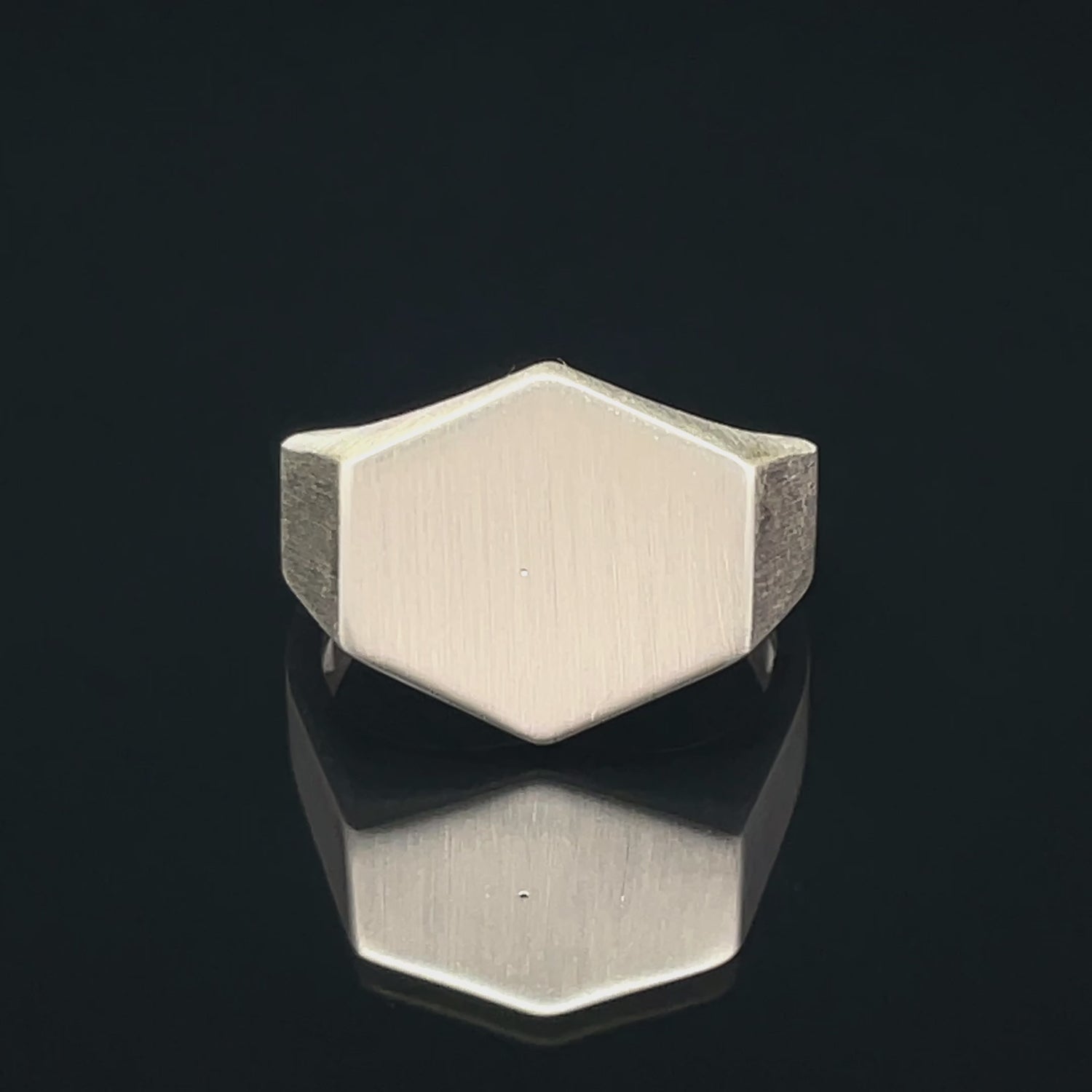 Sleek Hexagonal Silver Ring