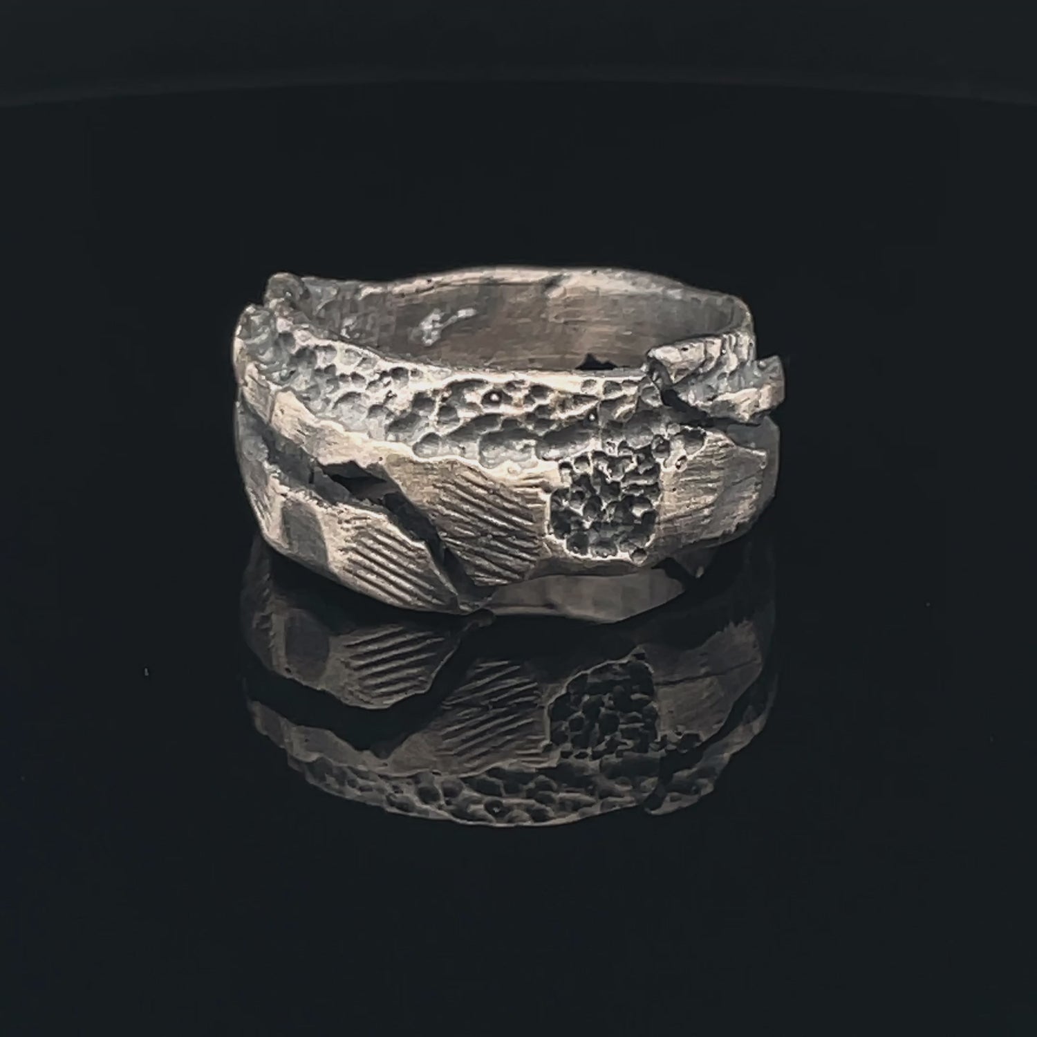 Unique Textured Silver Ring