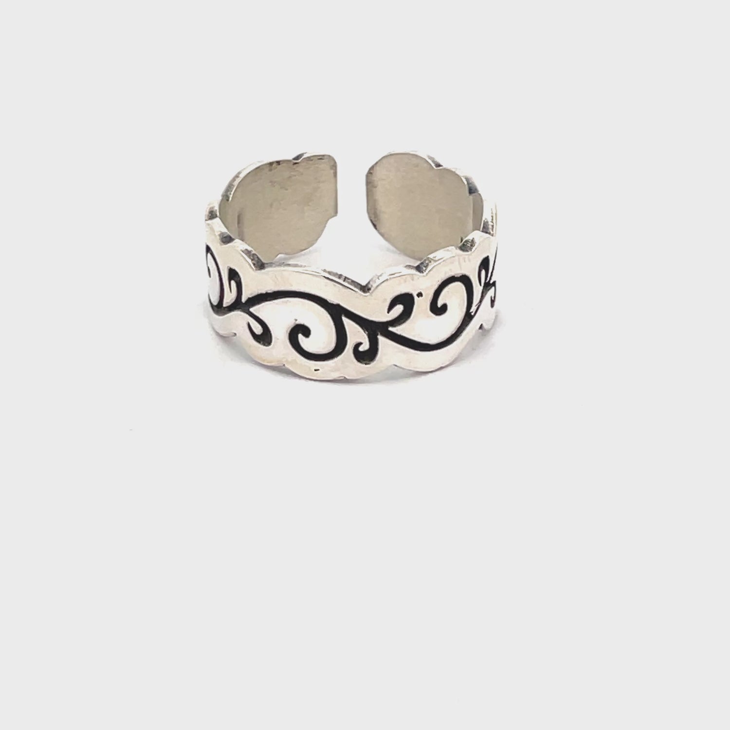 Elegant Silver Cuff Ring