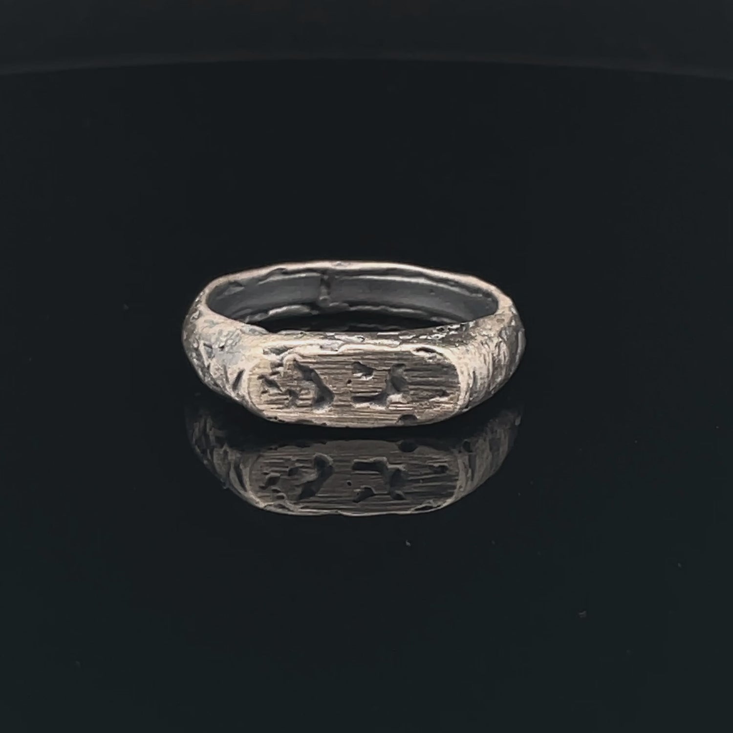 Stylish Textured Silver Ring