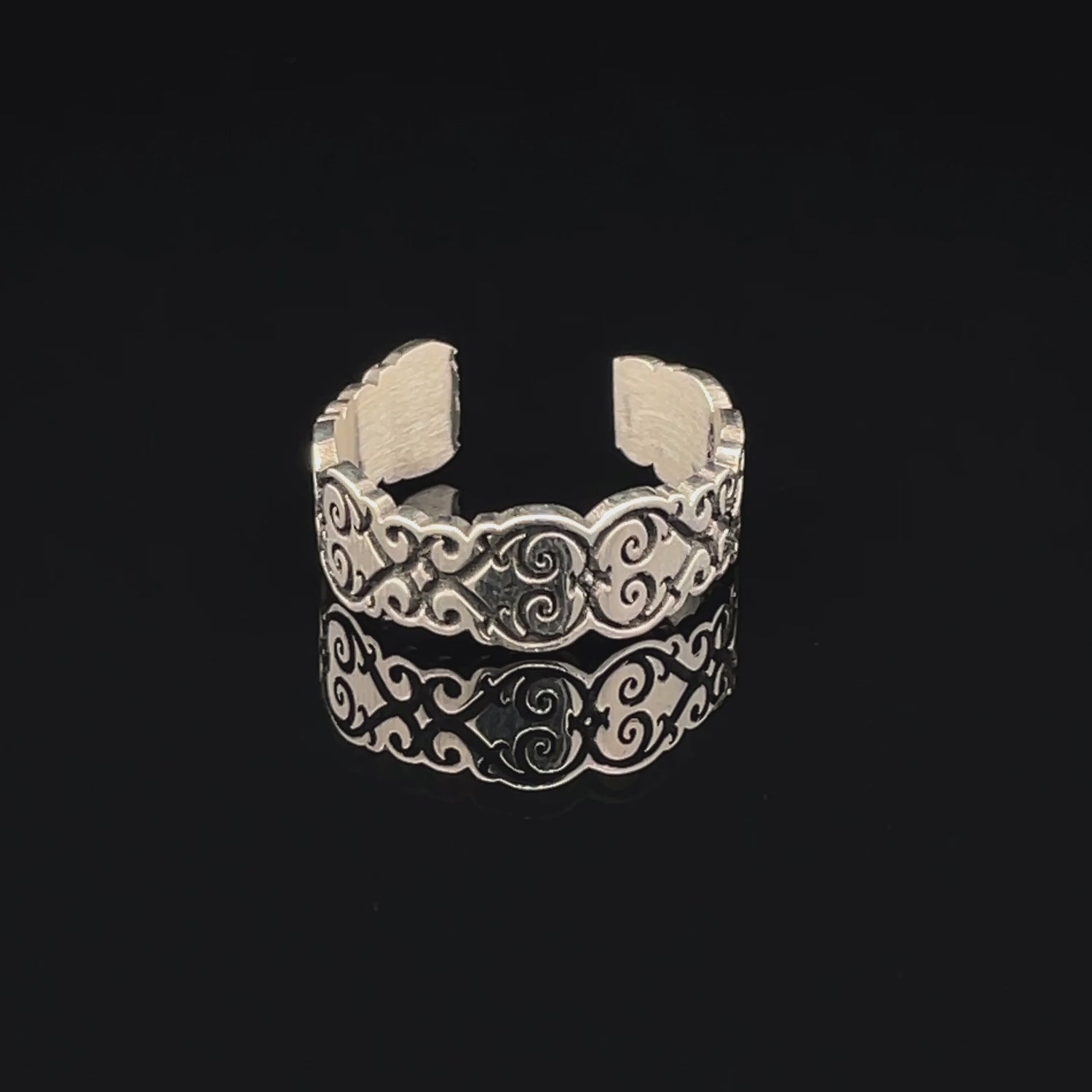 Elegant Silver Cuff Ring