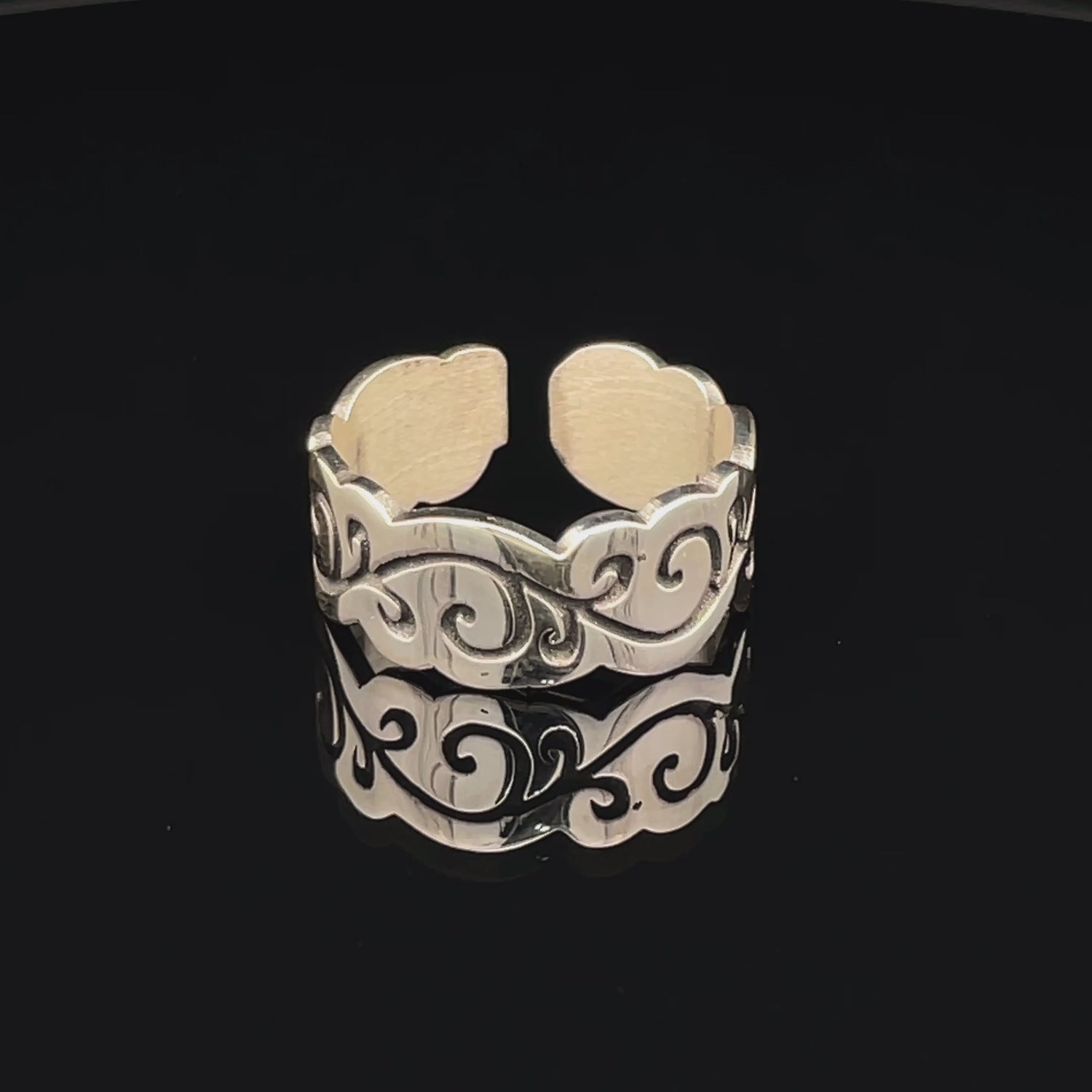 Elegant Silver Cuff Ring