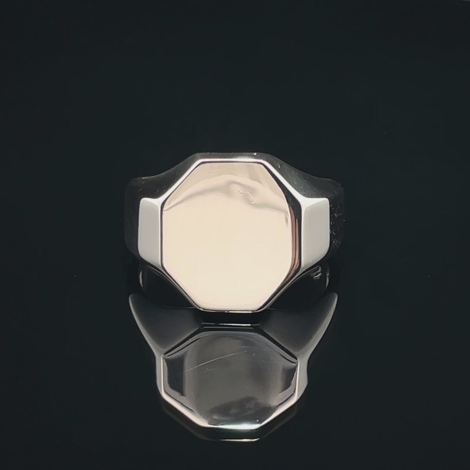 Sleek Octagonal Silver Ring