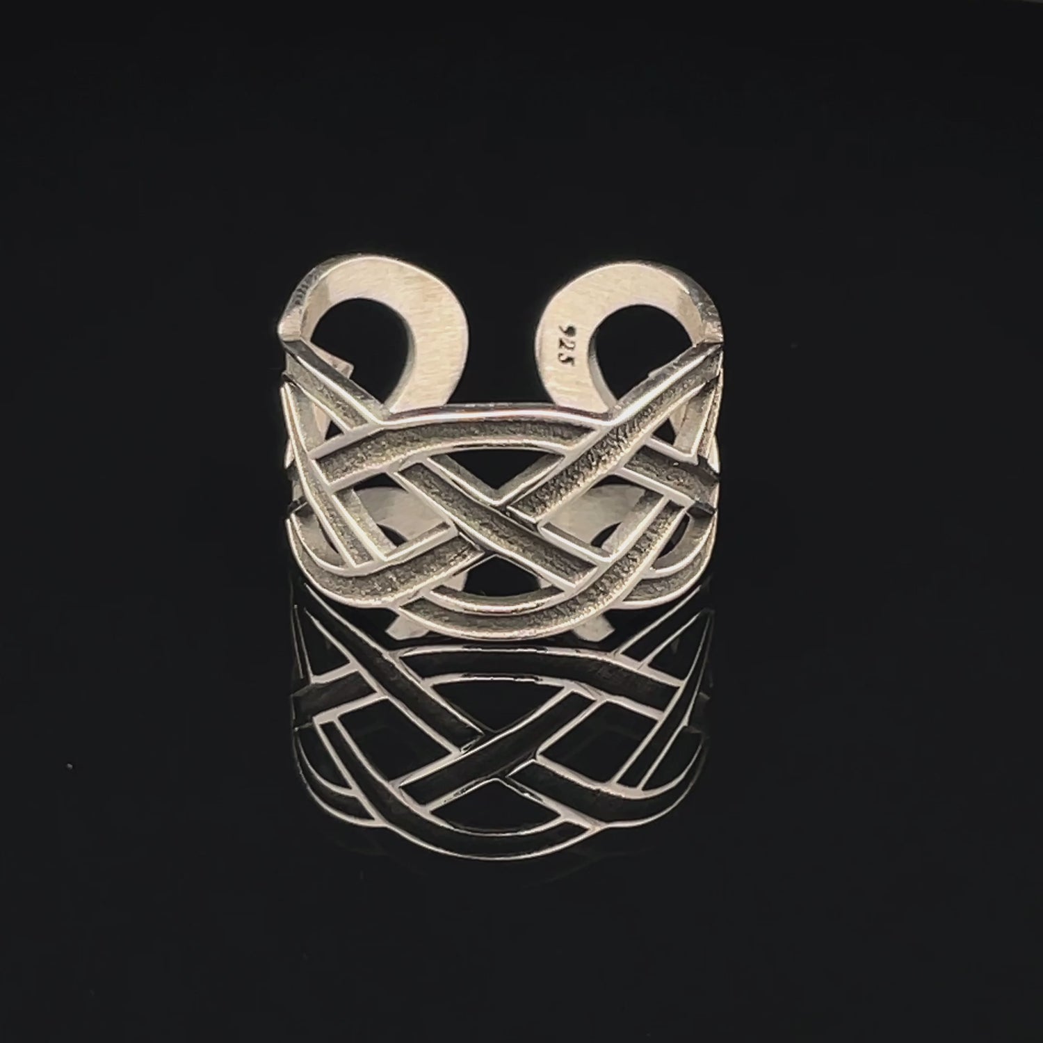 Elegant Silver Cuff Ring
