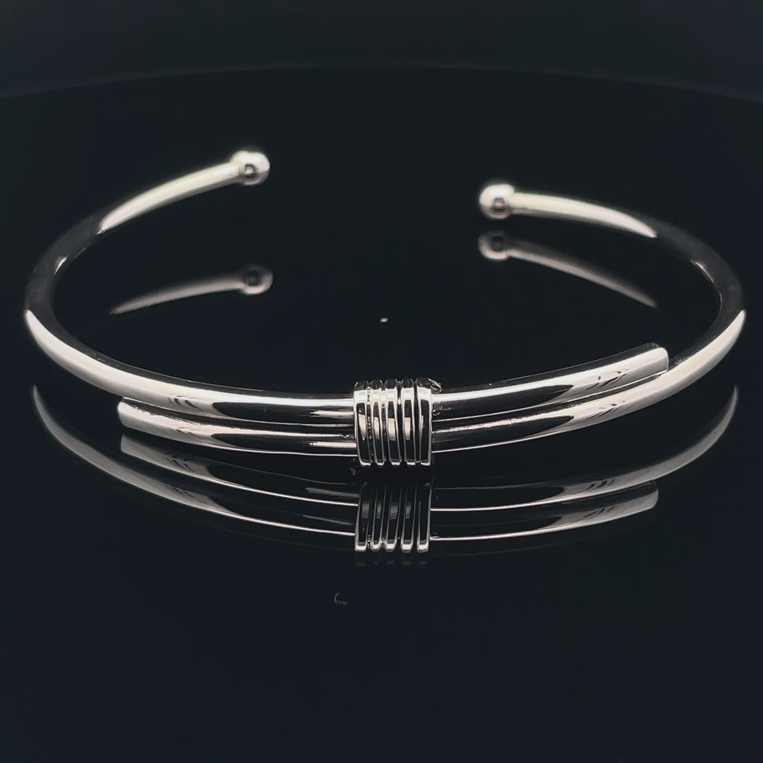 Sleek Silver Cuff Bracelet
